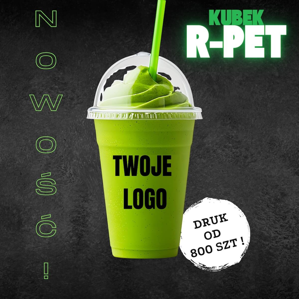 Kubki R-PET z logo na zimne napoje